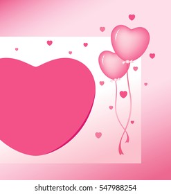 Vector pink heart balloon design
