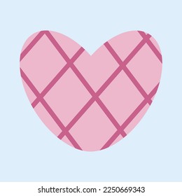 vector pink heart in a cage isolated illustration.