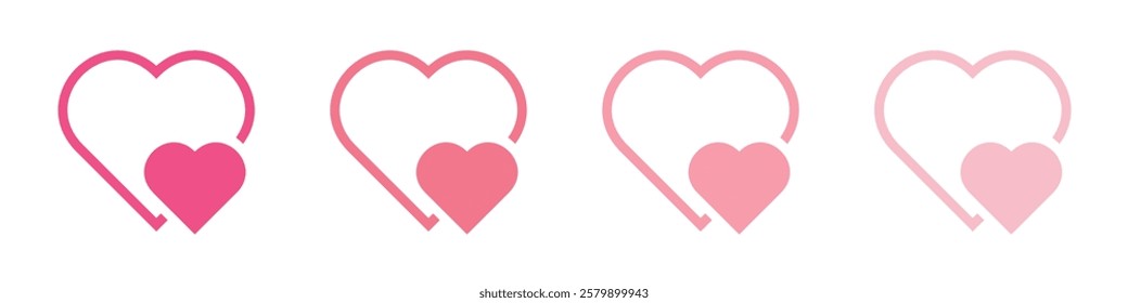 Vector Pink Heart Icon Set