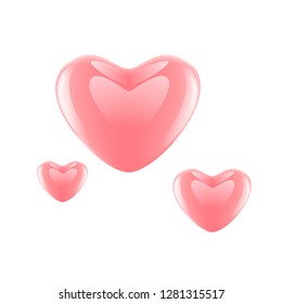 Vector pink heart isolated on white