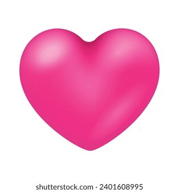 Amor del corazón rosa vectorial aislado en un fondo blanco.