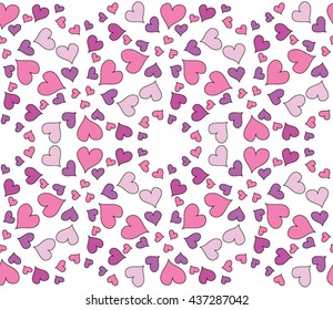 Vector pink heart pattern. Abstract background.