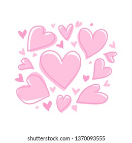 Vector pink heart print. Decorative illustration, good for printing.  
Pink wallpaper print vector. Great for label, t-shirt, packaging, fabric.