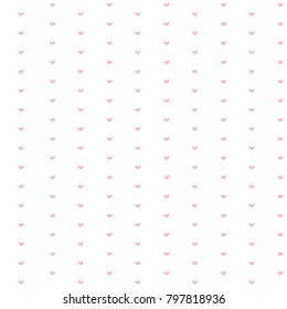 Vector pink heart seamless pattern line doodle background