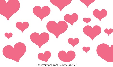 vector pink heart shape  on white background.