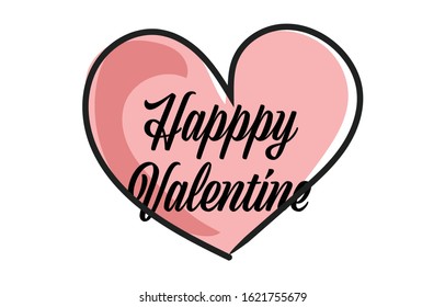 Vector pink heart for valentine day.