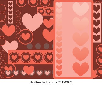 Vector pink hearts