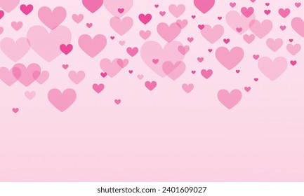 Vector pink hearts design background for valentines day