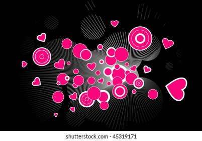 vector of pink hearts explosion