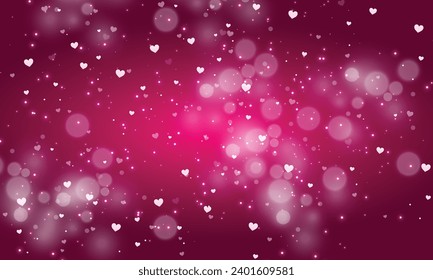 Vector pink hearts glowing background design