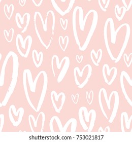 vector pink hearts seamless background