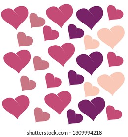 Vector pink hearts set for design 