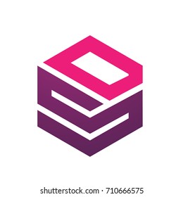 Vector Pink Hive Dual Letter S D Logo