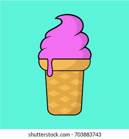 Vector pink ice cream