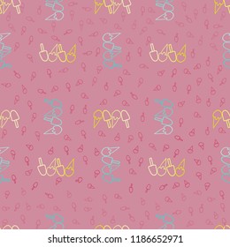 Vector pink ice cream seamless pattern background. Suitable for fabrics, wallpapers, gift wrappers, scrapbook projects