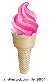 vector pink icecream cone