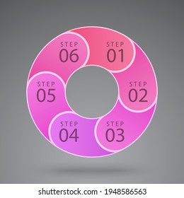 vector pink infographic hexagon with many options and steps