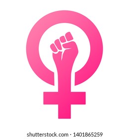 Vector Pink Isolated Women Power Icon Stock Vector (Royalty Free ...