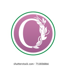Vector Pink Landscape Leaf Letter O Logo
