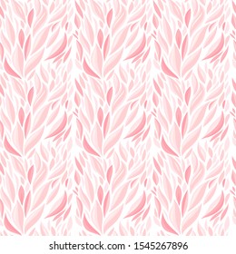 Vector pink leaf seamless pattern for fabric, wallpaper. Floral background.