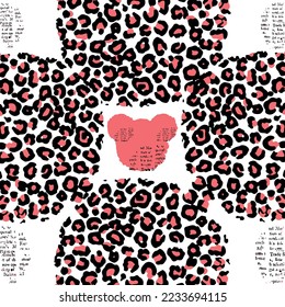 vector pink leopard pattern in semicircle.suitable for textile prints