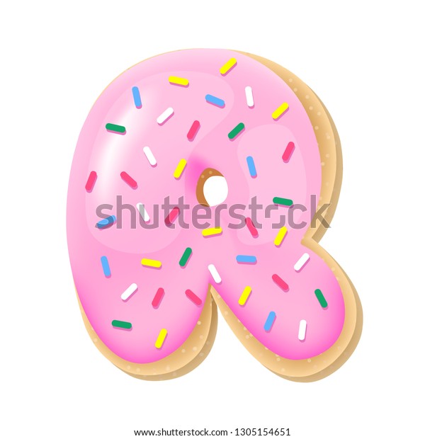 Vector Pink Letter R Donut Alphabet Stock Vector (royalty Free 