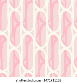 Vector Pink and light yellow ovals that cross forming a beautiful trellis. Pastel colors. Great for wellbeing, beauty, packaging, fabric, stationery, kids bedroom decoration, gift wrap, cosmetics
