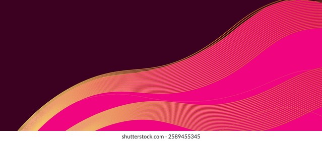 Vector pink line background curve element with white space for text and message design, overlapping layers, vector. eps 10