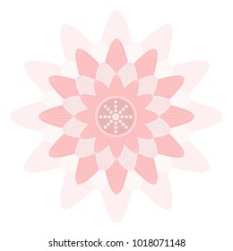 Vector Pink lotus flower isolated on white background Thai style.Circled element for design. Flower pattern isolated on white background. Logo template. Vector illustration