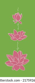 Vector of pink lotus flower. Logo in the style of a lotus flower. Pink lotus postcard. Floral design.