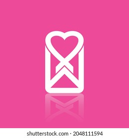 vector pink love letter illustration logo 