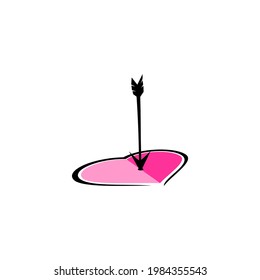 símbolo de amor rosa vectorial y flecha