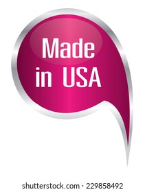 Vector - pink made in USA icon speech bubble 