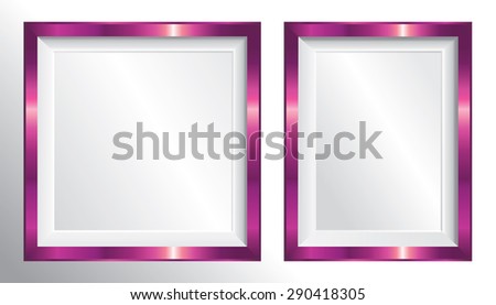 Vector pink metallic picture frames