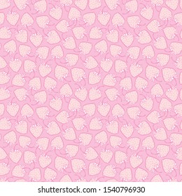 Vector pink monochrome small strawberries seamless pattern. Perfect for fabric, scrapbooking and wallpaper projects.