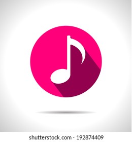 Vector Pink Music Icon. Eps10