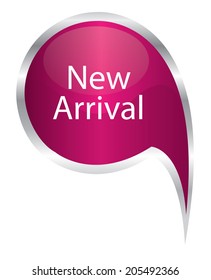 vector - pink new arrival icon speech bubble 