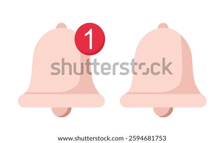 vector of pink notification bell icon