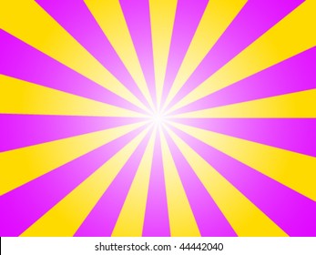 Vector Pink and Orange Sunburst Background