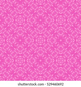 Vector Pink Ornamental Seamless Line Pattern. Endless Texture. Oriental Geometric Ornament