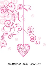 vector pink ornate heart