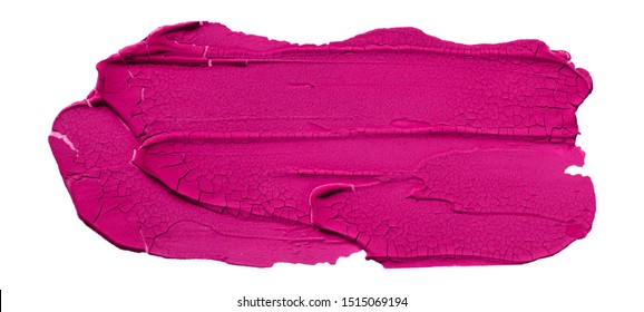 Vector pink paint cracked texture isolated on white - acrylic banner for Your design