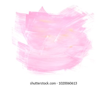 Vector pink paint smear stroke stain background. Abstract pink glittering textured art illustration. Acrylic Texture Paint Stain Illustration. Hand drawn brush strokes vector elements. Acrilyc strokes