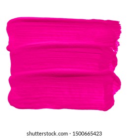 Vector pink paint texture isolated on white - gouache banner for Your design