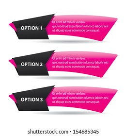 Vector Pink Paper Progress background / product choice or versions. pink banner set