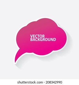 vector pink paper speech bubble on grey background
