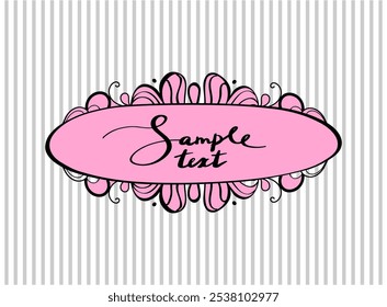 Postal pastel rosa Vector. Dibujado a mano doodle ilustración para tarjeta de felicitación, cartel festivo, cubierta, impresiones de tela, textil, invitaciones. Feliz día de la madre. San Valentín. Diseño de moda. Eps 10