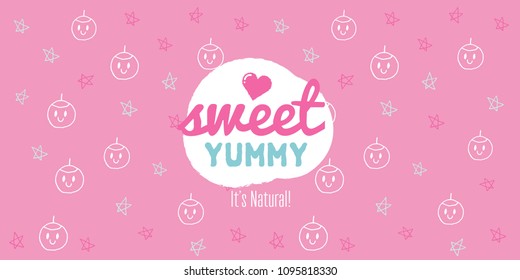 Vector Pink Pattern Design, Sweet Yummy, Cute Covers Collection, Graphic Design Background, Vector Illustration, Artistic Concept, Young Trendy Fashion Style, Female Fashion