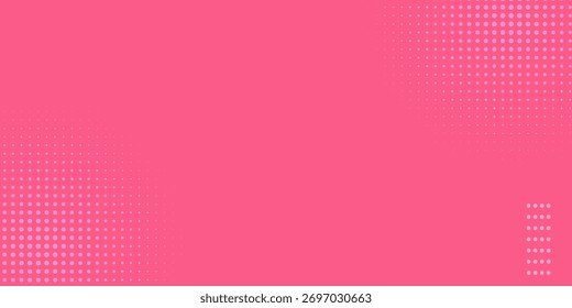 Vector pink pop art background in retro comic style with halftone dots design. Background