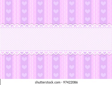 Antecedentes de corazón lindo rosa vectorial y púrpura con espacio de copia